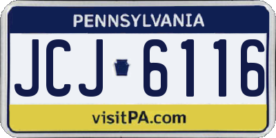 PA license plate JCJ6116