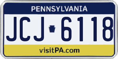 PA license plate JCJ6118