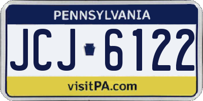 PA license plate JCJ6122