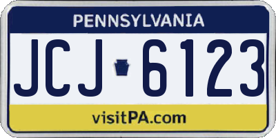 PA license plate JCJ6123
