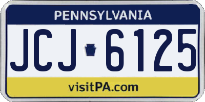 PA license plate JCJ6125