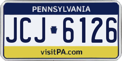 PA license plate JCJ6126