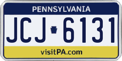 PA license plate JCJ6131