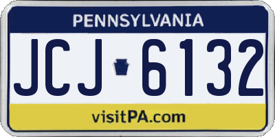 PA license plate JCJ6132