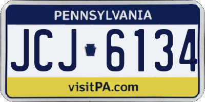 PA license plate JCJ6134