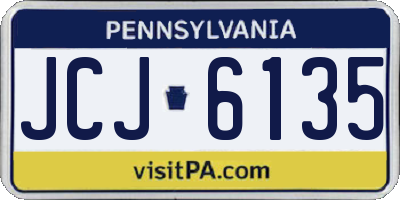 PA license plate JCJ6135