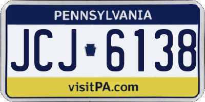 PA license plate JCJ6138