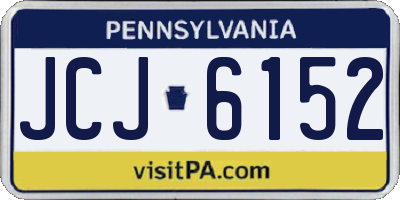 PA license plate JCJ6152
