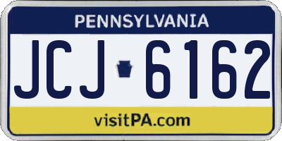 PA license plate JCJ6162