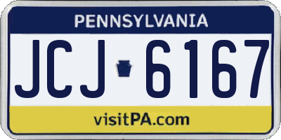 PA license plate JCJ6167