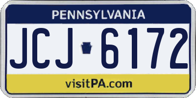 PA license plate JCJ6172