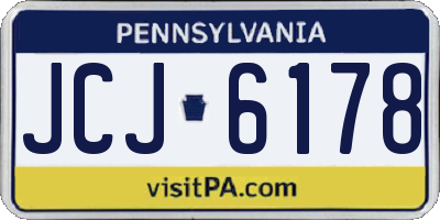 PA license plate JCJ6178