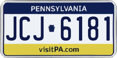 PA license plate JCJ6181