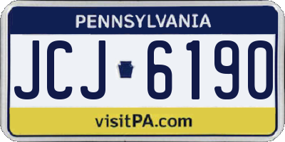 PA license plate JCJ6190