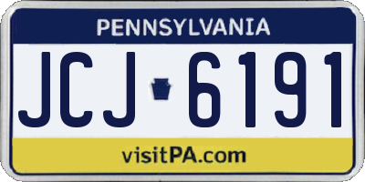 PA license plate JCJ6191