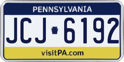 PA license plate JCJ6192