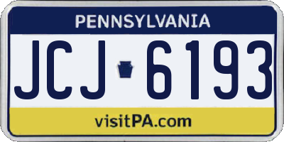 PA license plate JCJ6193