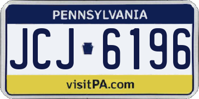 PA license plate JCJ6196