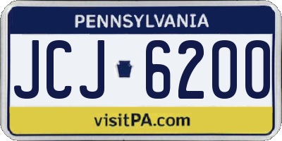 PA license plate JCJ6200