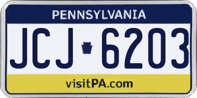 PA license plate JCJ6203