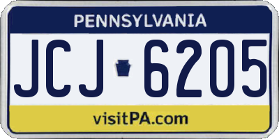 PA license plate JCJ6205