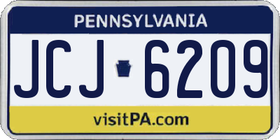 PA license plate JCJ6209