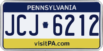 PA license plate JCJ6212