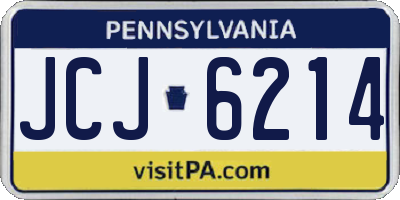 PA license plate JCJ6214