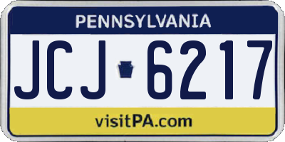 PA license plate JCJ6217