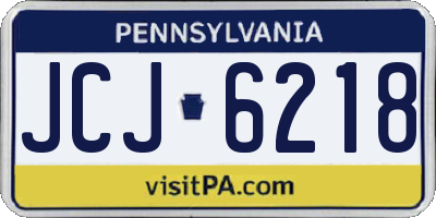 PA license plate JCJ6218
