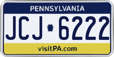 PA license plate JCJ6222