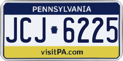 PA license plate JCJ6225