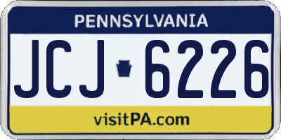 PA license plate JCJ6226
