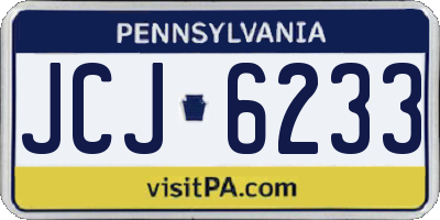 PA license plate JCJ6233