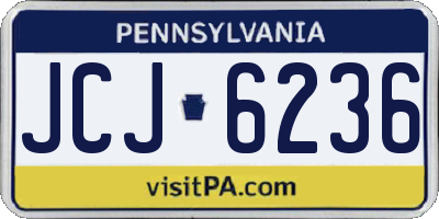 PA license plate JCJ6236