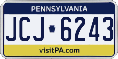 PA license plate JCJ6243