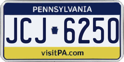 PA license plate JCJ6250