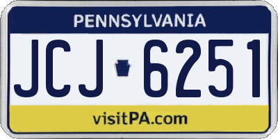 PA license plate JCJ6251