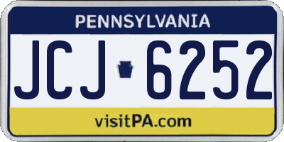 PA license plate JCJ6252