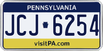 PA license plate JCJ6254
