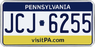 PA license plate JCJ6255