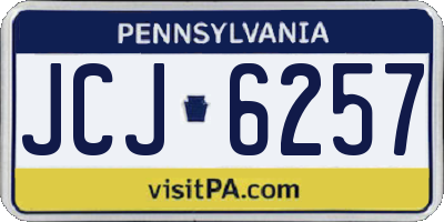 PA license plate JCJ6257