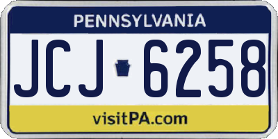 PA license plate JCJ6258