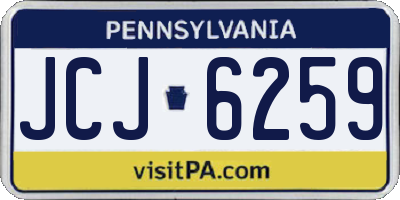 PA license plate JCJ6259