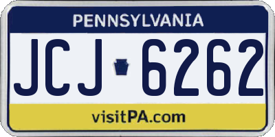 PA license plate JCJ6262