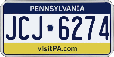 PA license plate JCJ6274