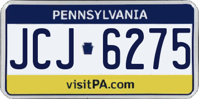 PA license plate JCJ6275