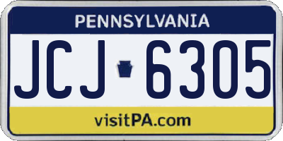 PA license plate JCJ6305