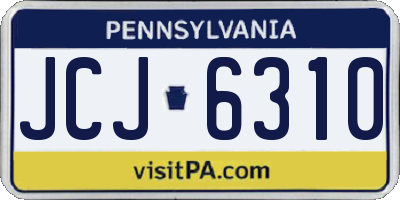 PA license plate JCJ6310