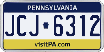 PA license plate JCJ6312